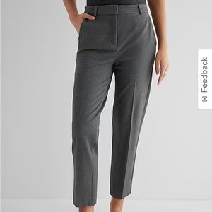 Express | Editor Super High Waisted Fleece-Lined Straight Ankle Pant